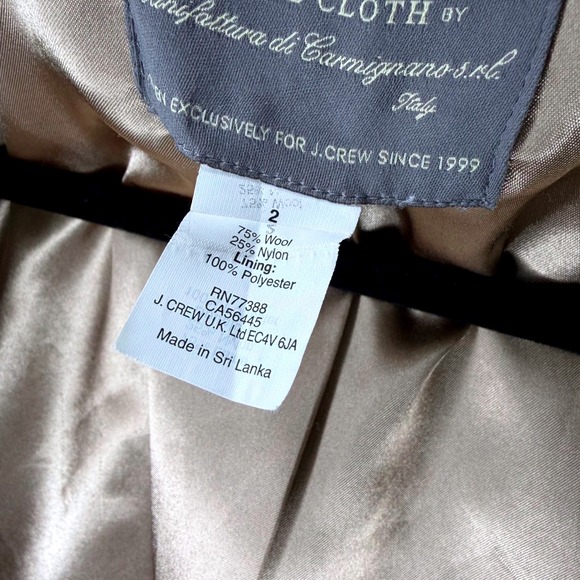 J.Crew Double Cloth Wool Blend Trench Coat Size 2 Aqua Teal Heavy Jacket - Picture 5 of 5